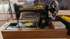 Vintage Singer Sewing Machine With Spinx Decal And Mechanical Crank