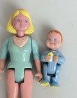 Vintage Fisher Price Loving Family Dollhouse Mom   Baby Boy Figures Doll