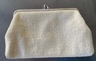 Vintage White Metal Mesh Purse Evening Bag Clutch 5x8    Handmade Hong Kong