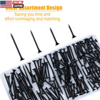 Drywall Screws Assortment Kit   6 Black Wood Screws For Sheetrock 165pcs Picture