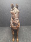 Vintage Brass copper Cast Pot Metal Large 10  Tall Horse With Ornate Saddle