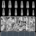 600 Pcs Clear Coffin Nail Tips Long Acrylic False Nails Full Cover Ballerina