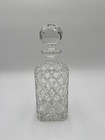 Art Deco Bohemia Crystal Decanter W Stopper 24  Hand Cut Czech Samboro 10 5   