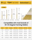 2000 Counts Meite 30 Degree Framing Nails 2-3 8  X  113  Smooth Shank Galvanized