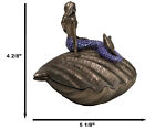 Beautiful Mermaid Sitting On Giant Sea Shell Decorative Jewelry Box Figurine