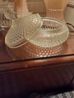 Vintage Clear Hobnail Glass Powder Puff Box Vanity Jar - 4 1 2 dia