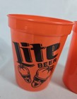 Pair Of 2 Vintage Miller Lite Beer St Louis Plastics Cups Halloween 