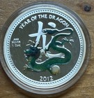 2012 Year Of The Dragon 1 2 Oz  999 Silver Proof Coin Egg Container  Box   Coa