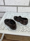 Antique Baby Shoes     Victorian Leather Button Strap Shoes     1800s   Early 1900s