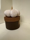 5  X 4  Handmade Primitive Fall Paper Mache Box And Pumpkin