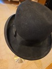 Stetson Special Bowler Hat Black Wool Felt Leather Headband Vintage 1900s