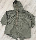Vintage Distressed M-1951 Fishtail Parka Jacket Us Army Military M51 Od Green
