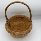 Vtg Chinese Hand Woven Willow Rice Gathering    belly    Basket 13    Large