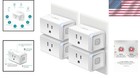 Smart Wi-fi Outlet Plug Alexa Google Home Voice Control 4 Pack