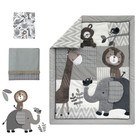 Lambs   Ivy Urban Jungle 4-piece Crib Bedding Set - Gray  Brown  White  Jungle