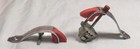 2 Vtg Hoosier   Art Deco Red Stripe Cabinet Drawer Pull  Door Handle