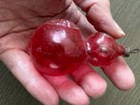 Vintage Antique German Blown Red Glass 3    Duck Christmas Ornament 