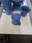 Speckled Blue Enamelware 12-piece Dining Set For Camping