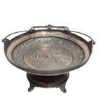 Antique Brides Basket Quadruple Silver Plate Floral Vintage  4748 With Handle