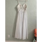 White Lace Beaded Wedding Gown With Thigh Split Dress Spaghetti Straps