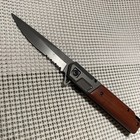 Wood  Handle Spring Assisted Open Blade Folding Hunting Pocket Knife 9   