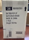 Sealed 3pk Everbilt 1-1 2    Brass Pipe Bath Waste overflow Drain Brushednickel C9