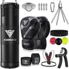 4ft Heavy Punching Bag Set With 12oz Gloves - Unfilled Boxing For Mma  Kickboxin