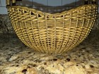 Rare Vintage Solid Brass Basket Weave Basket With Handle