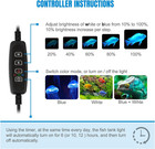 15  White   Blue Submersible Led Aquarium Fish Tank Light With Timer dimmable Un