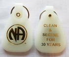 Narcotics Anonymous - Na - 30 Year  Moon Glow Key Tag - 30  Yr Clean