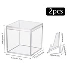 2 Pack Championship Ring Display Case  Clear Acrylic Memorabilia Stand Cube Ring