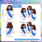 Bememo 100 Pcs Jesus Toys Original Design Mini Rubber Long Gown Style  Blue