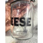 Vintage Wheaton Cheese Shaker Usa Glass Black Letter Silver Top Reusable Popcorn