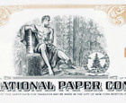     international Paper Co  Specimen Stock Certificate   Rarer Gold Color
