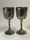 Set Of Two Vintage Epns  electroplated Nickel Silver  Goblets Brass Handcrafted