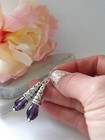 Purple Teardrop Crystal Earrings  Ladies Dangle Fashion Earrings