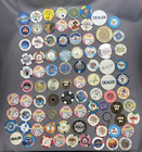 Mixed Lot 86 Vtg Vegas Casino Dealer Silver Chips With Wood Holder Container