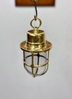 Vintage Original Cargo D  cor Brass Ship Light   Aquatic Salvaged Hanging Fixture