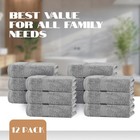 Cotton Hand Towels - Soft And Lightweight - 16x27 Inch - 12 Pack Light Gray