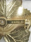 Vintage Sarah Coventry Goldtone Leaf Brooch With Imitation Pearl Vintage 1960s 