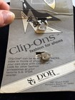 Vtg New Shoe Clips 2 Black Bead sequin   Black Puff D or Clip-ons Vintage