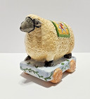 Child s Ceramic Coin Bank Sheep Lamb Train Nursery Read