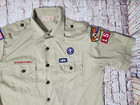 Bsa  Boy Scout  Official Uniform Shirt  Men s Large  Cotton Blend  Patches Sewn