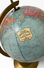1973-75 Crams 12  Imperial World Globe Brass Tone Metal Rim Full Stand Persia