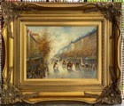 Vintage Pencke Oil Painting Awesome Gold Gilt Ornate Victorian Wooden Frame 26 h