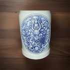Vtg Gerz German Stoneware Beer Stein Mug Lions Emblem Salt Glaze  5l