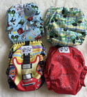 Lilybee Baby Boy Lot 4 Pocket Reusable Cloth Diapers Farm Tractor Bandana Guitar
