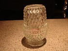 Vintage Mcm Indiana Glass Diamond 3 Piece Fairy Light Lamp W candle Nice 