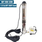 1hp 4  Deep Well Submersible Pump 35gpm 266ft Hmax 100ft Cord 1 1 4   Npt 110v