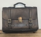 Filson Bridle Leather Field Satchel - Accordion Briefcase   252   Made In Usa